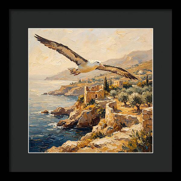 Albatross Over Mediterranean Cliffs