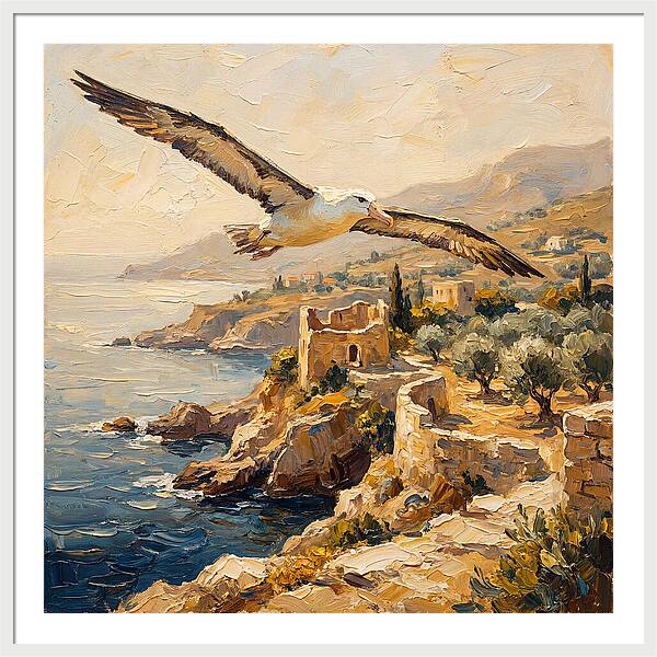 Albatross Over Mediterranean Cliffs