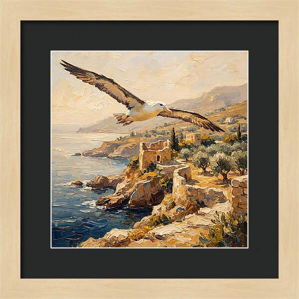 Albatross Over Mediterranean Cliffs