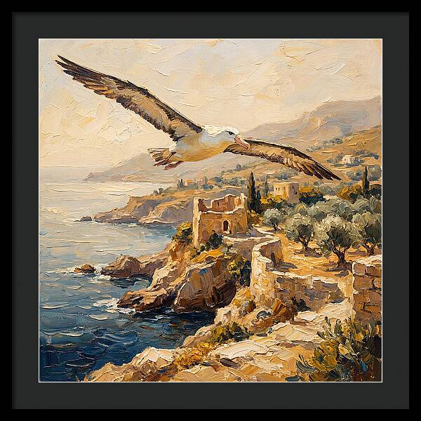 Albatross Over Mediterranean Cliffs