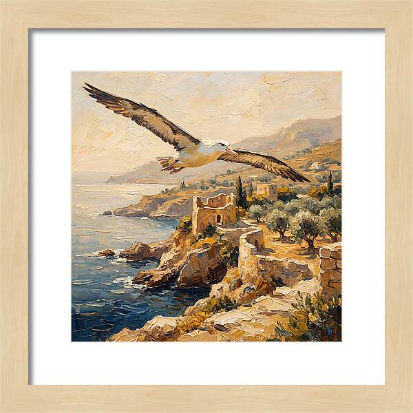 Albatross Over Mediterranean Cliffs