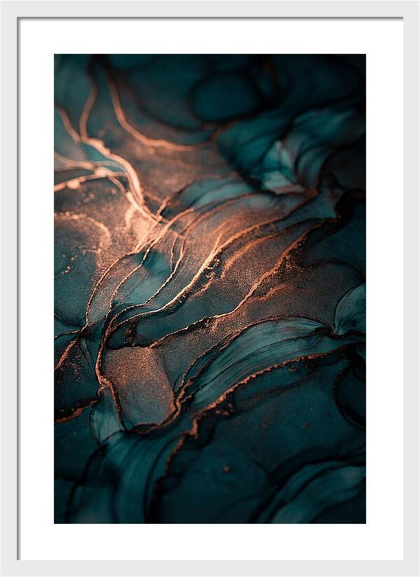Alcohol Ink Bloom In Teal And Copper