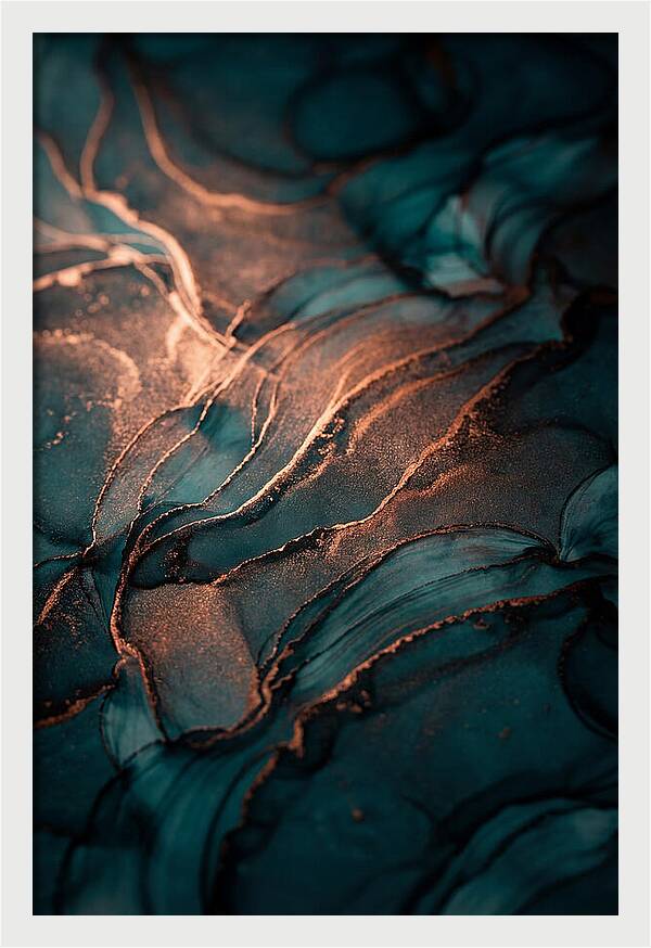 Alcohol Ink Bloom In Teal And Copper