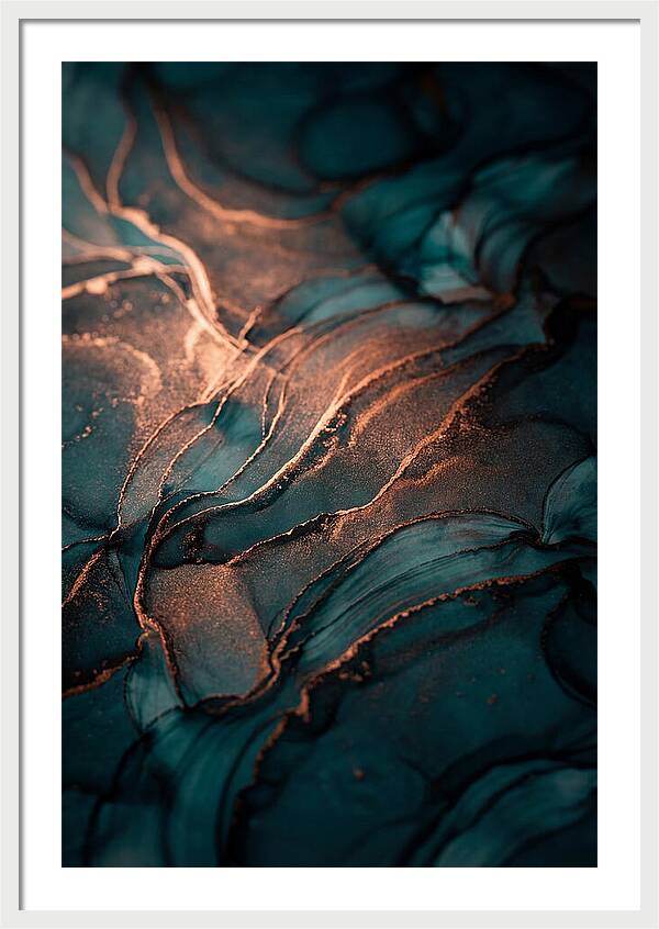 Alcohol Ink Bloom In Teal And Copper