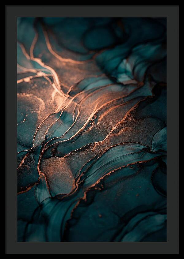 Alcohol Ink Bloom In Teal And Copper