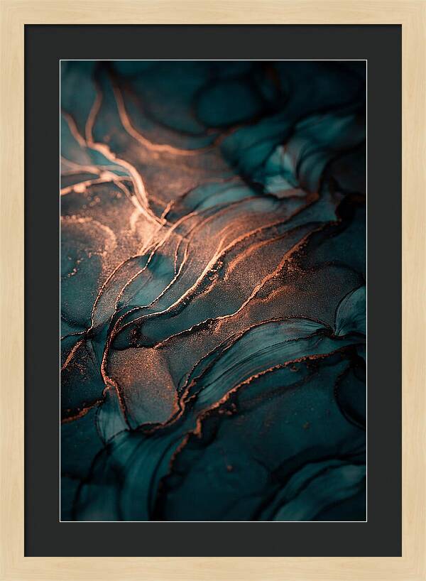 Alcohol Ink Bloom In Teal And Copper