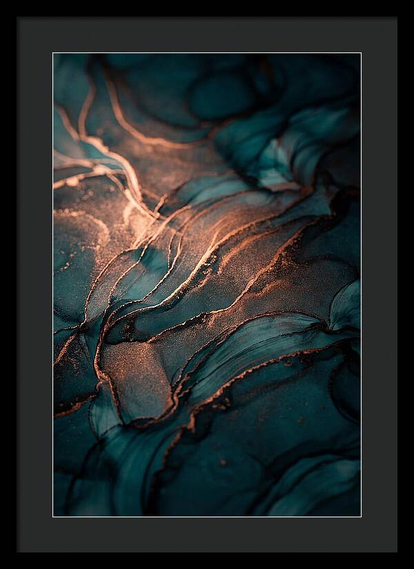 Alcohol Ink Bloom In Teal And Copper