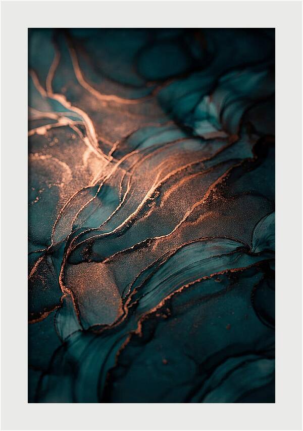 Alcohol Ink Bloom In Teal And Copper