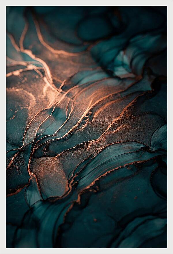 Alcohol Ink Bloom In Teal And Copper