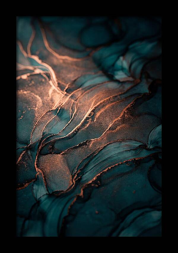 Alcohol Ink Bloom In Teal And Copper