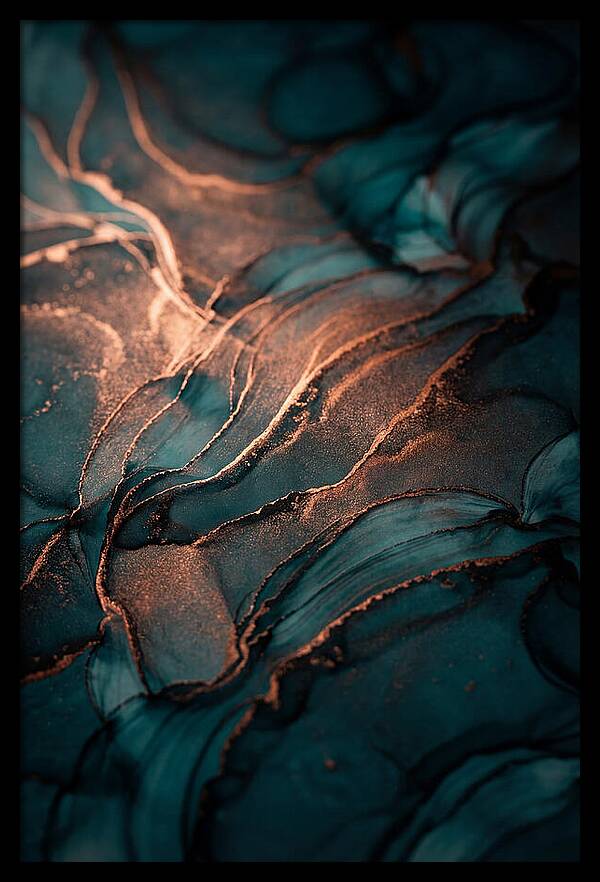 Alcohol Ink Bloom In Teal And Copper