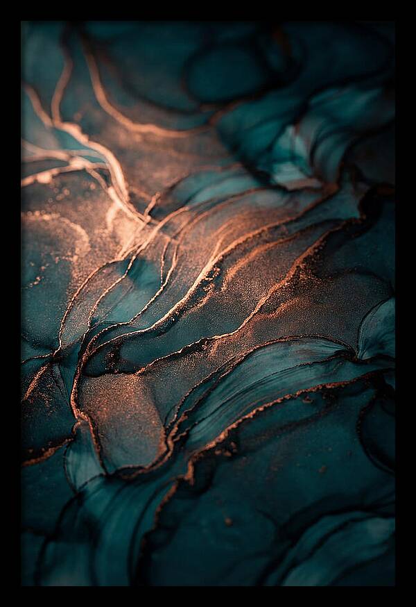 Alcohol Ink Bloom In Teal And Copper