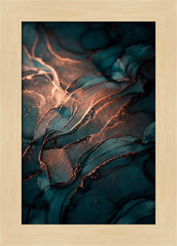 Alcohol Ink Bloom In Teal And Copper