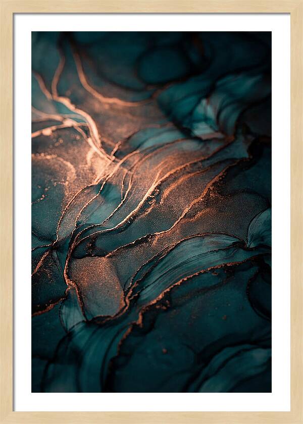 Alcohol Ink Bloom In Teal And Copper
