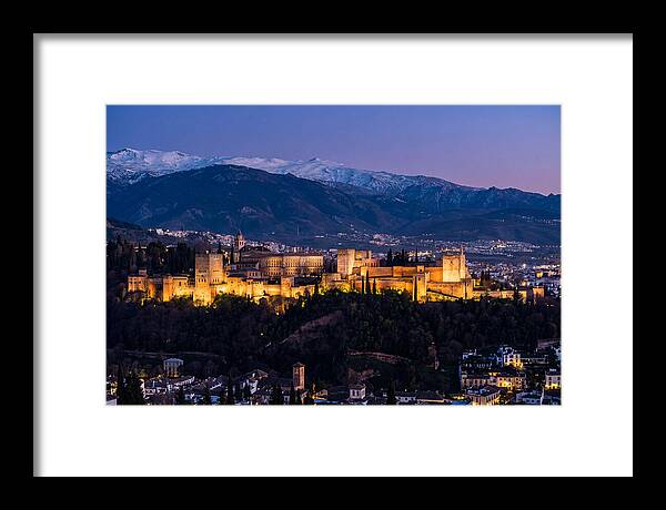 Alhambra Illuminated At Dusk