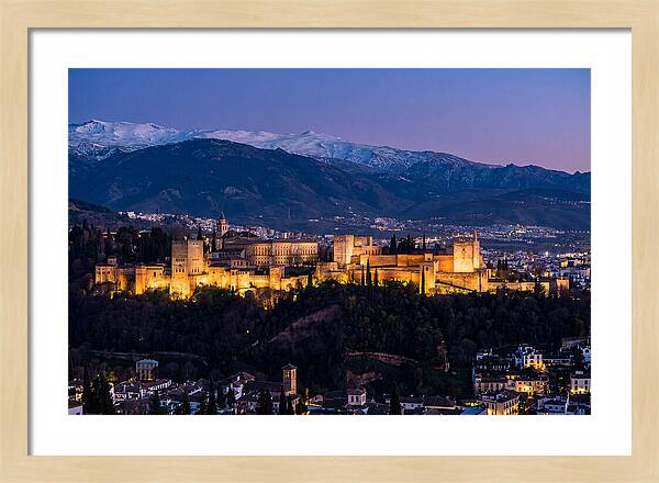 Alhambra Illuminated At Dusk