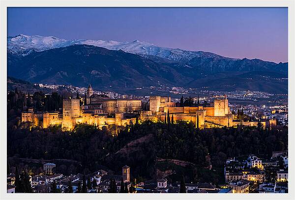 Alhambra Illuminated At Dusk