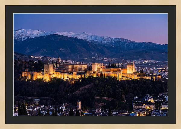 Alhambra Illuminated At Dusk