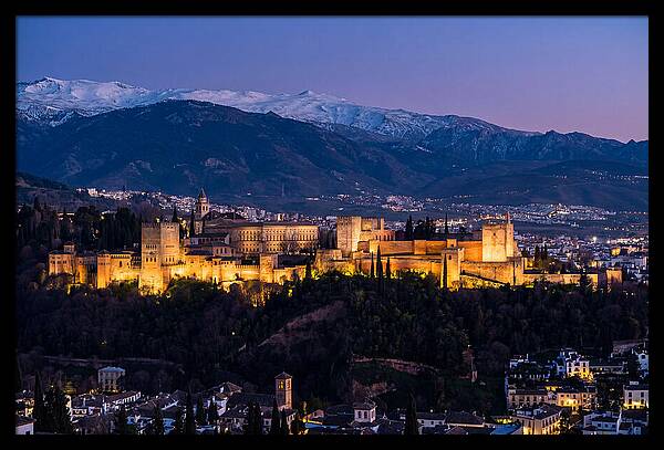 Alhambra Illuminated At Dusk
