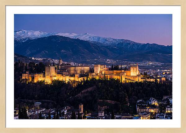 Alhambra Illuminated At Dusk