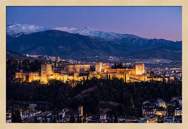 Alhambra Illuminated At Dusk