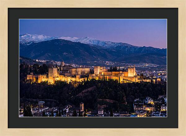 Alhambra Illuminated At Dusk