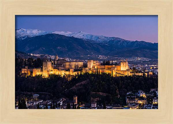 Alhambra Illuminated At Dusk