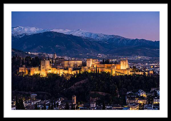 Alhambra Illuminated At Dusk