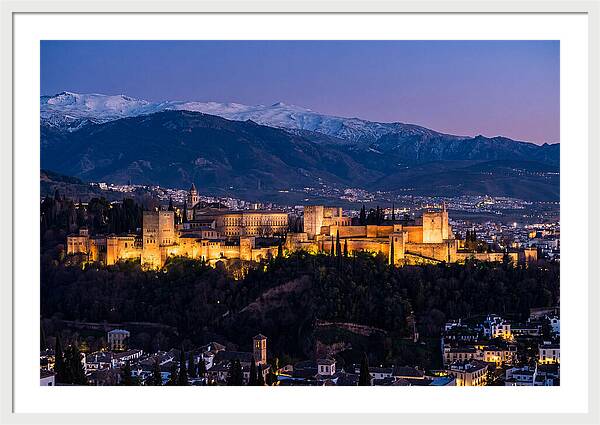 Alhambra Illuminated At Dusk
