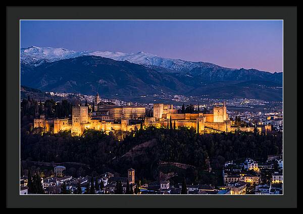 Alhambra Illuminated At Dusk