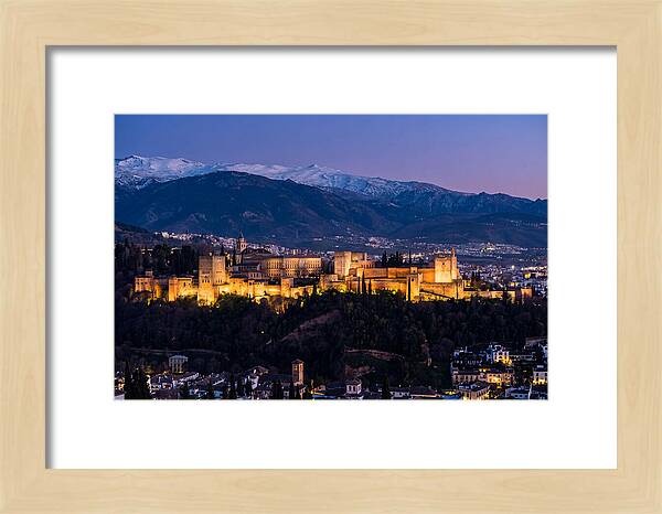 Alhambra Illuminated At Dusk