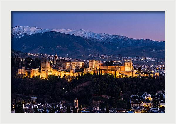 Alhambra Illuminated At Dusk
