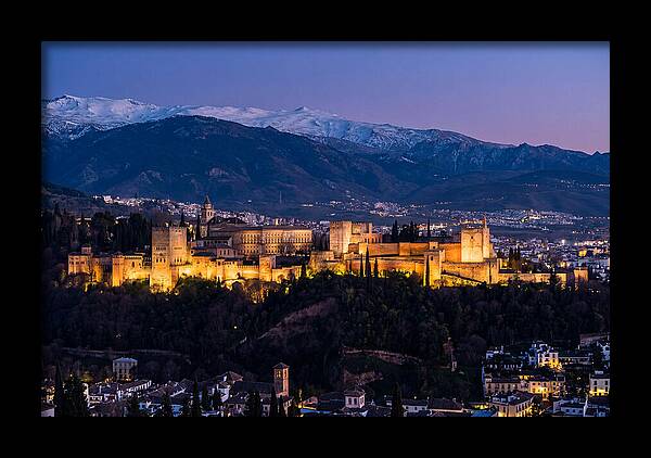 Alhambra Illuminated At Dusk