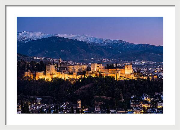 Alhambra Illuminated At Dusk
