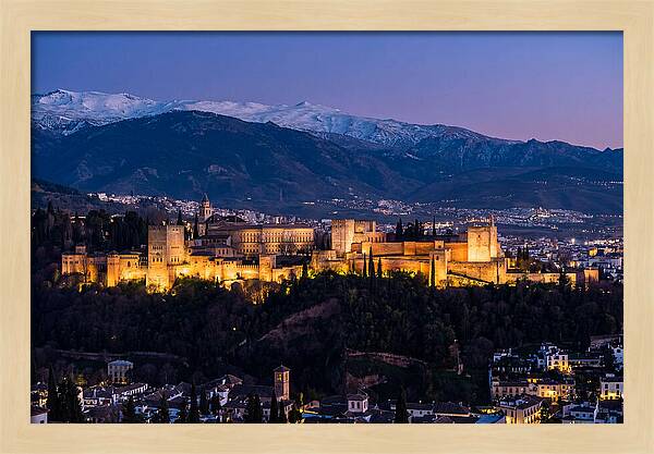 Alhambra Illuminated At Dusk