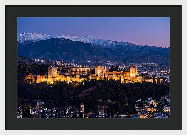 Alhambra Illuminated At Dusk