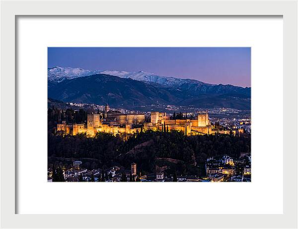 Alhambra Illuminated At Dusk