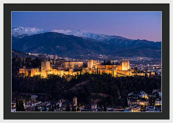 Alhambra Illuminated At Dusk