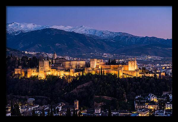 Alhambra Illuminated At Dusk