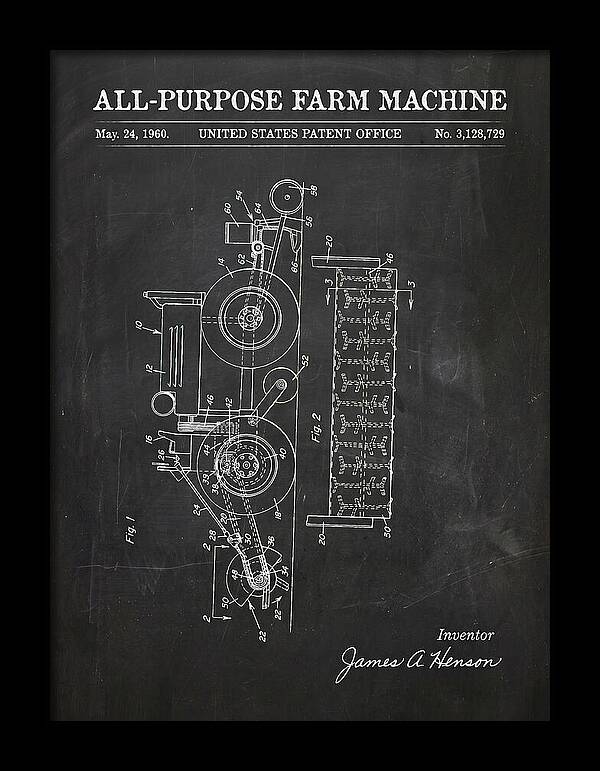 All Purpose Farm Machine Chalkboard Patent Us3128729a