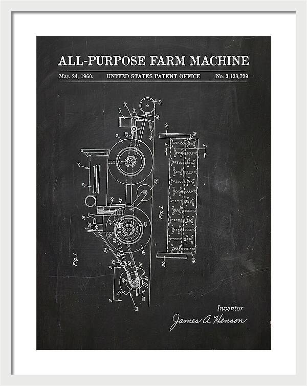 All Purpose Farm Machine Chalkboard Patent Us3128729a