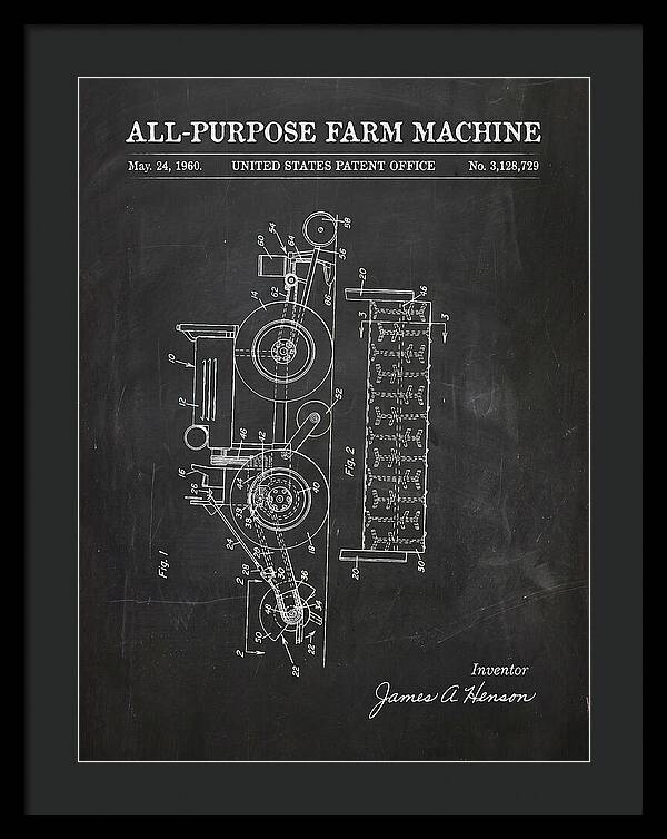 All Purpose Farm Machine Chalkboard Patent Us3128729a