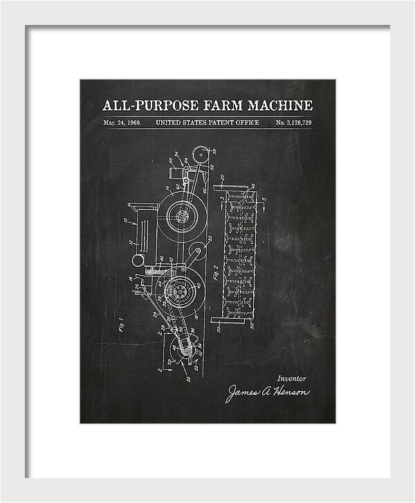 All Purpose Farm Machine Chalkboard Patent Us3128729a