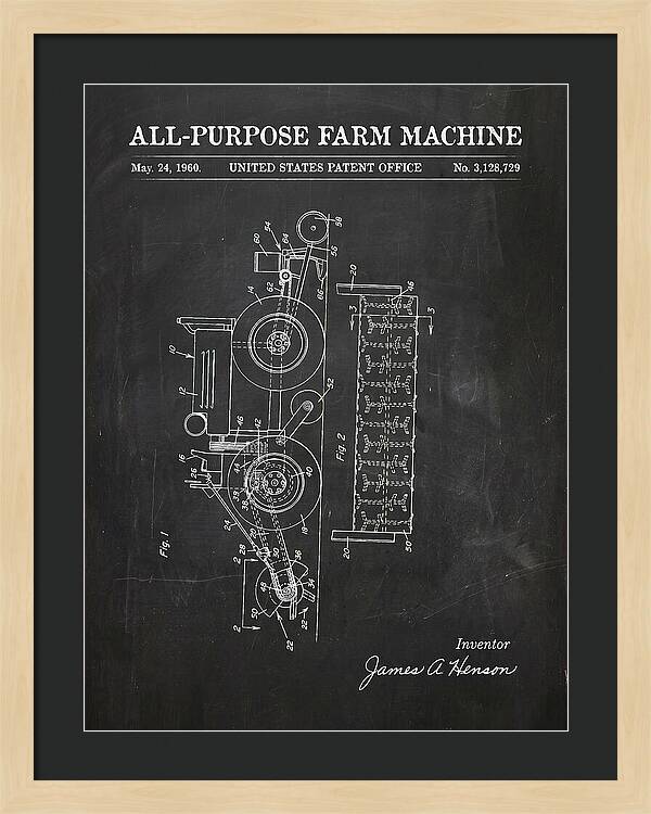 All Purpose Farm Machine Chalkboard Patent Us3128729a