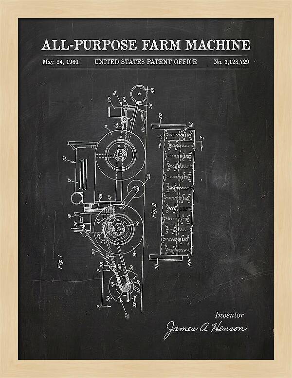 All Purpose Farm Machine Chalkboard Patent Us3128729a
