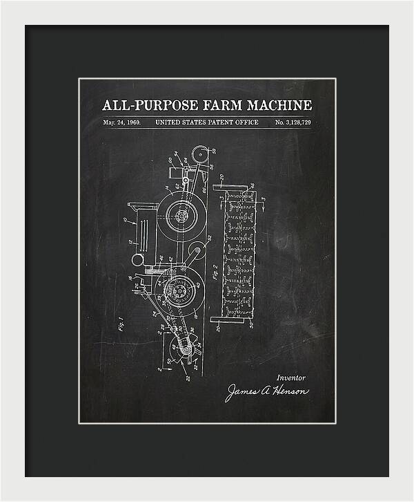All Purpose Farm Machine Chalkboard Patent Us3128729a