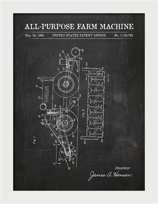 All Purpose Farm Machine Chalkboard Patent Us3128729a