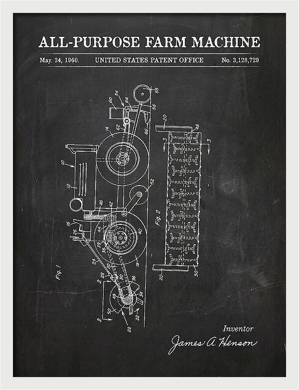 All Purpose Farm Machine Chalkboard Patent Us3128729a