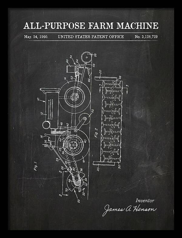 All Purpose Farm Machine Chalkboard Patent Us3128729a
