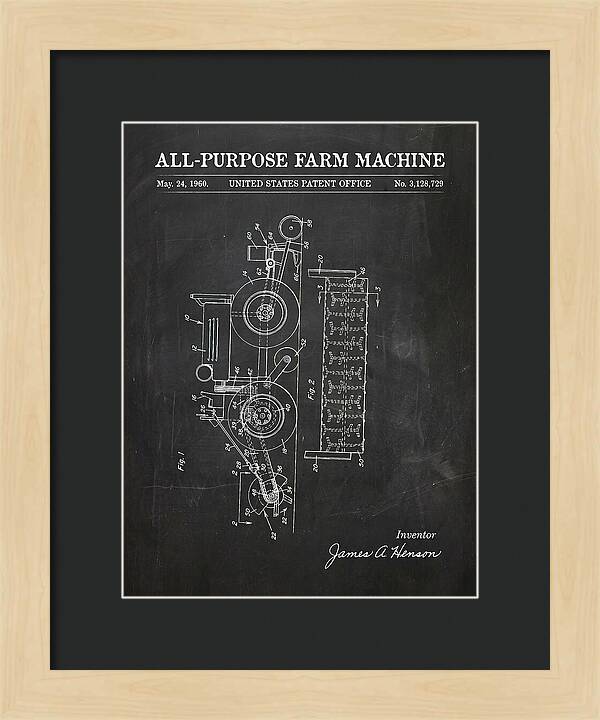 All Purpose Farm Machine Chalkboard Patent Us3128729a